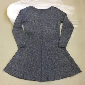 Peruvian Connection Long Sleeve Knit Dress in Heather Blue